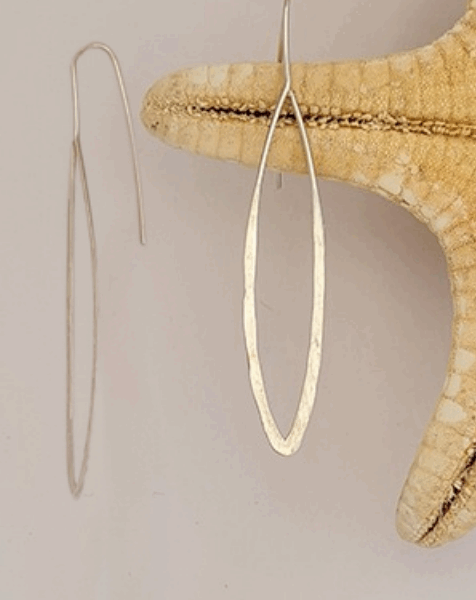 Handcrafted Silver Earrings in marquise shape