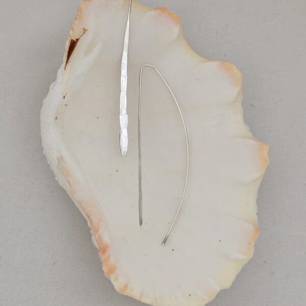 Classic solid Silver Earrings with polished hammered finish