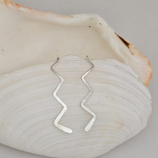 Zig Zag Silver Earrings
