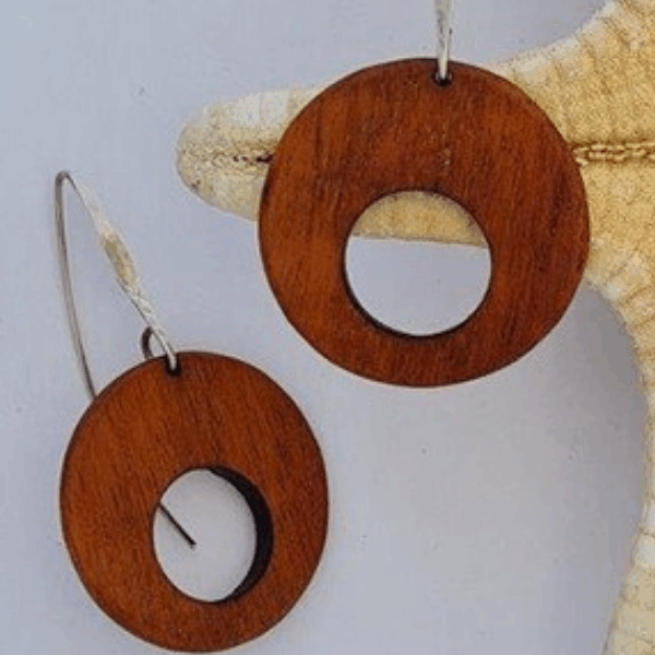Silver & Wood Earrings